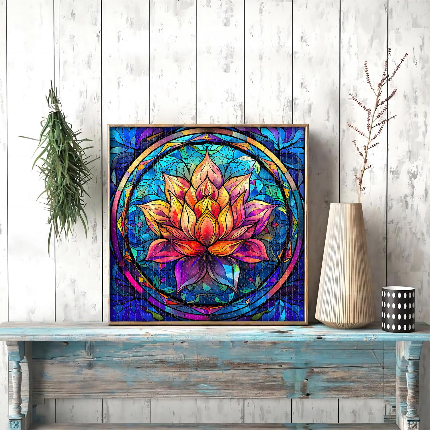 Buntglas -Lotus -Puzzle 1000 Stücke