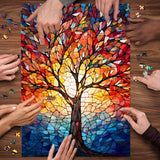 Buntglas Puzzle Baum des Lebenssäge Puzzle 1000 Stücke