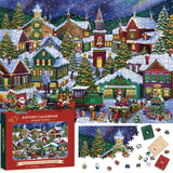 Weihnachten freudiger Stadt Adventskalender Puzzle 1000 Stücke