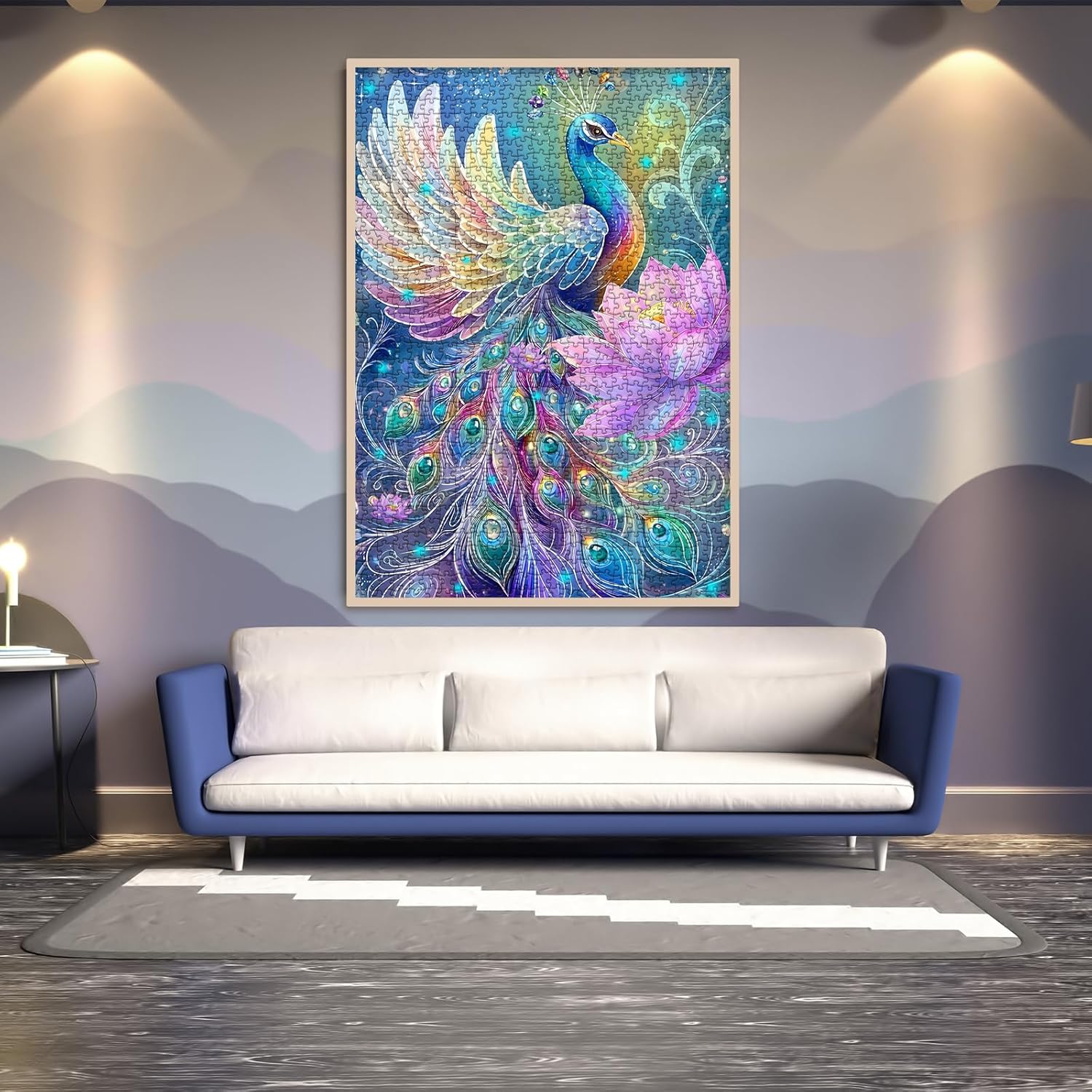 Leuchtende Pfau -Jigsaw -Puzzle 1000 Stücke