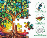 Buntglas Buntes Baum des Lebenssäge -Puzzles 1000 Stücke