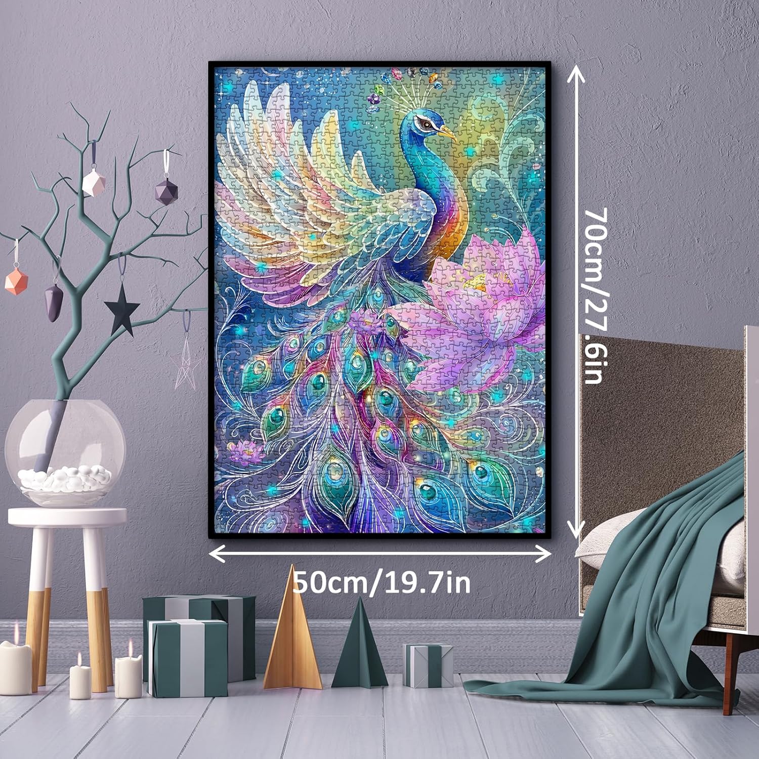 Leuchtende Pfau -Jigsaw -Puzzle 1000 Stücke