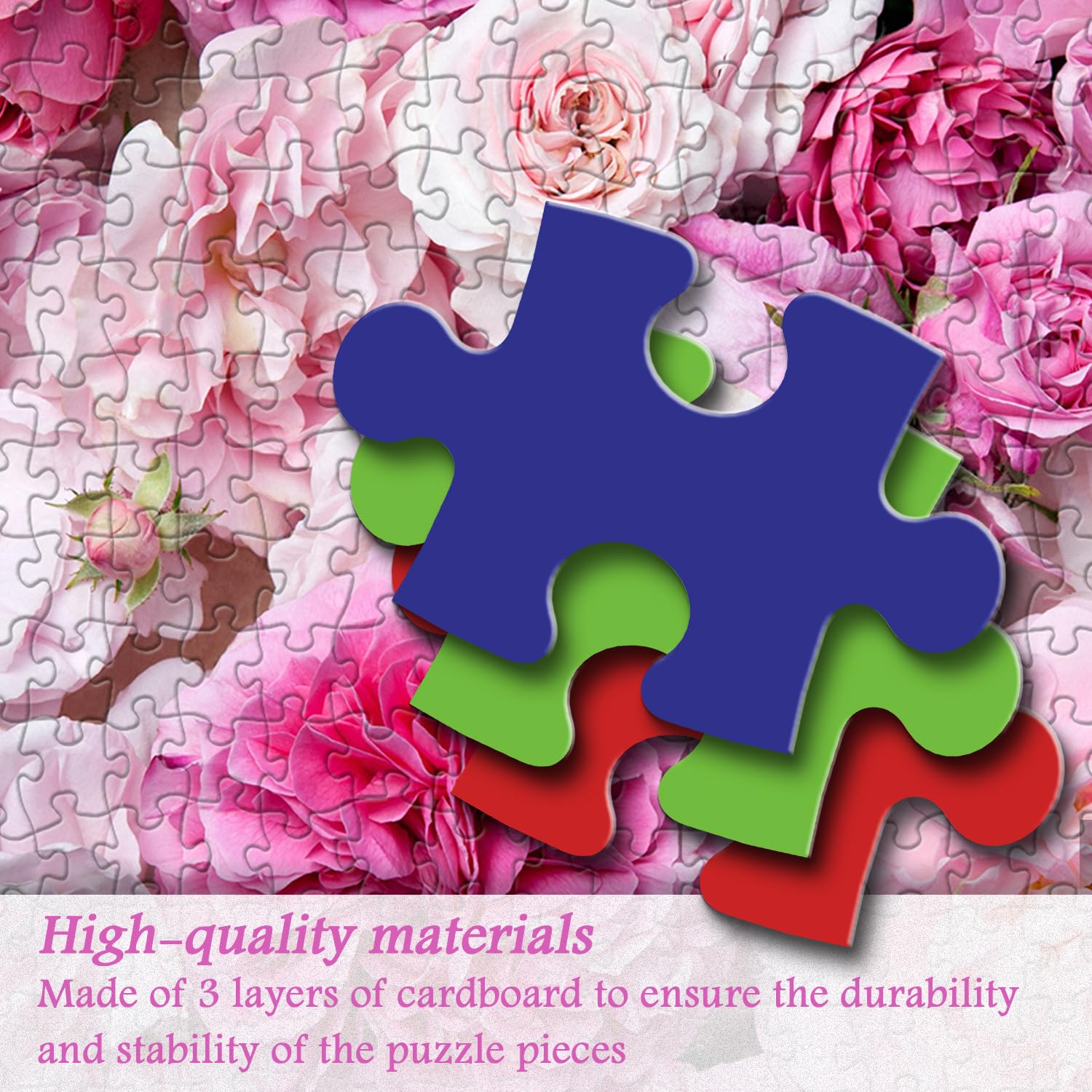Rosa Rose Blumenprozzel Puzzle 1000 Stücke