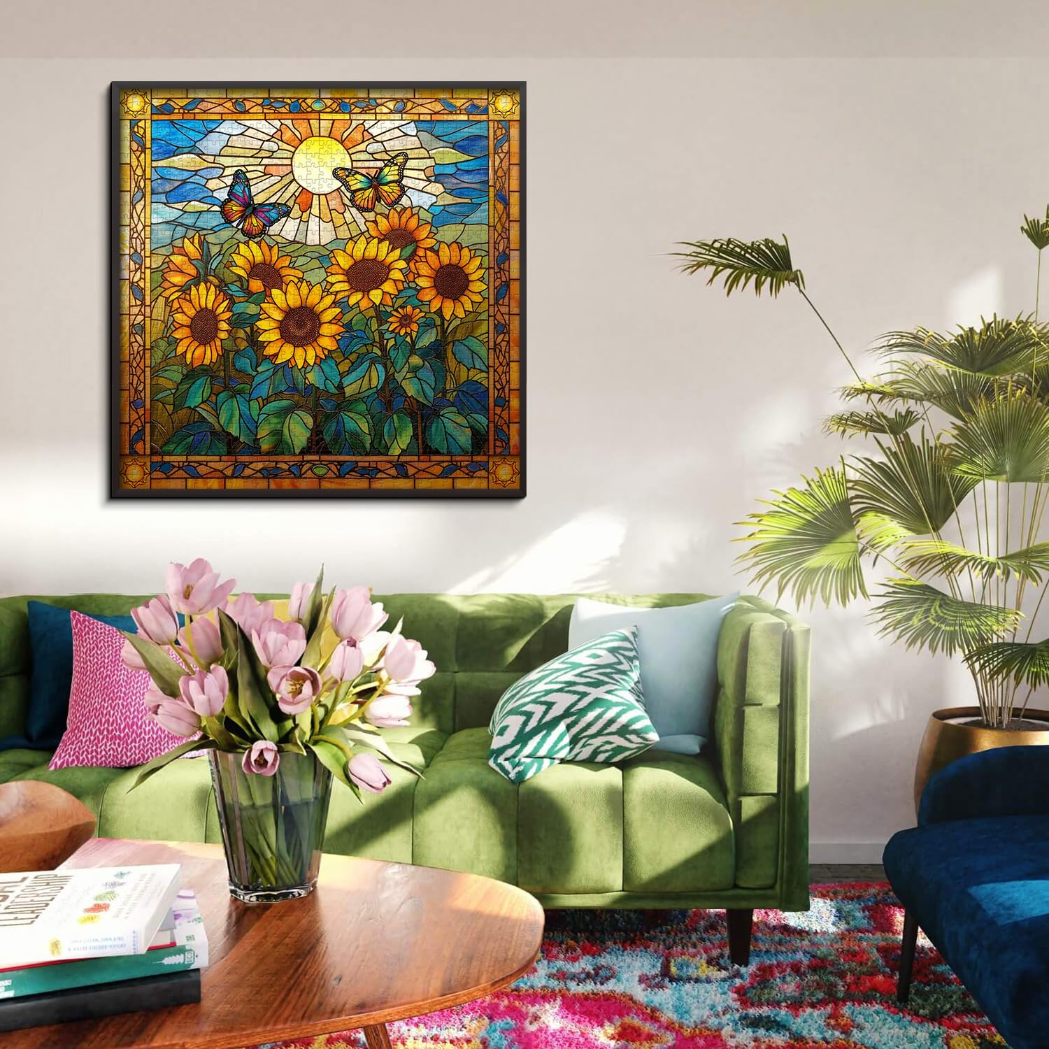 Buntglas Sonnenblumen Puzzle 1000 Stücke