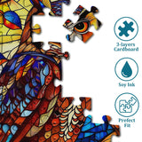 Buntglaseulen -Puzzle 1000 Stücke