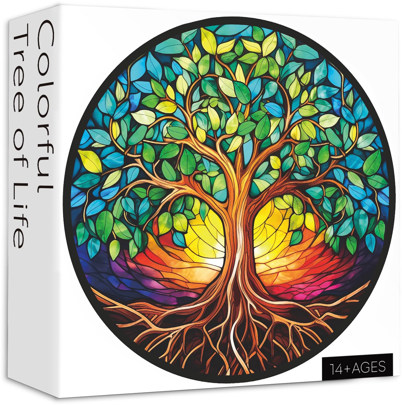 Buntglas Buntes Baum des Lebenssäge -Puzzles 1000 Stücke