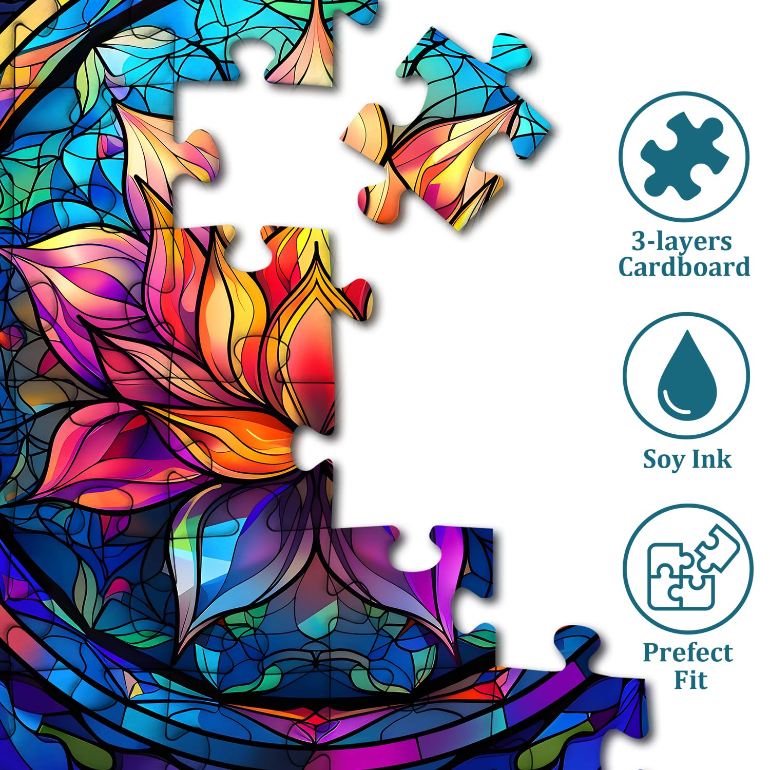 Buntglas -Lotus -Puzzle 1000 Stücke