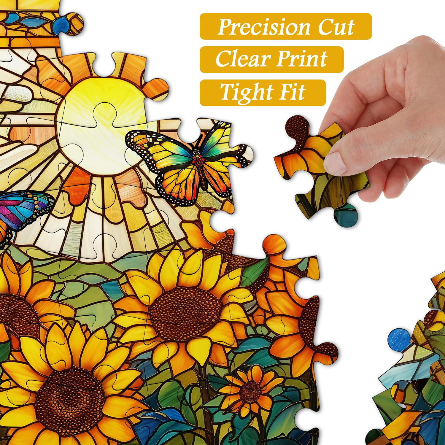 Buntglas Sonnenblumen Puzzle 1000 Stücke