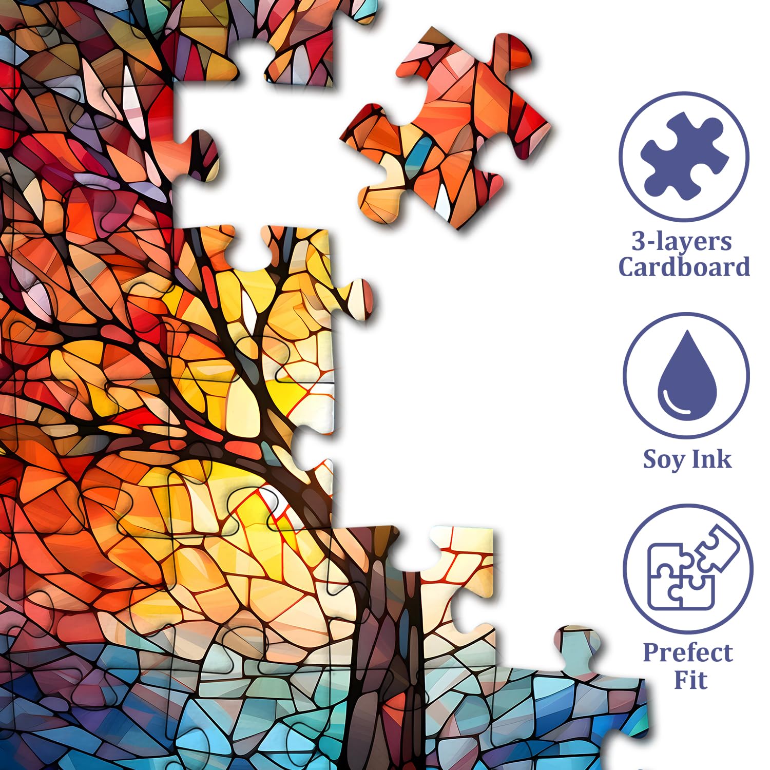 Buntglas Puzzle Baum des Lebenssäge Puzzle 1000 Stücke