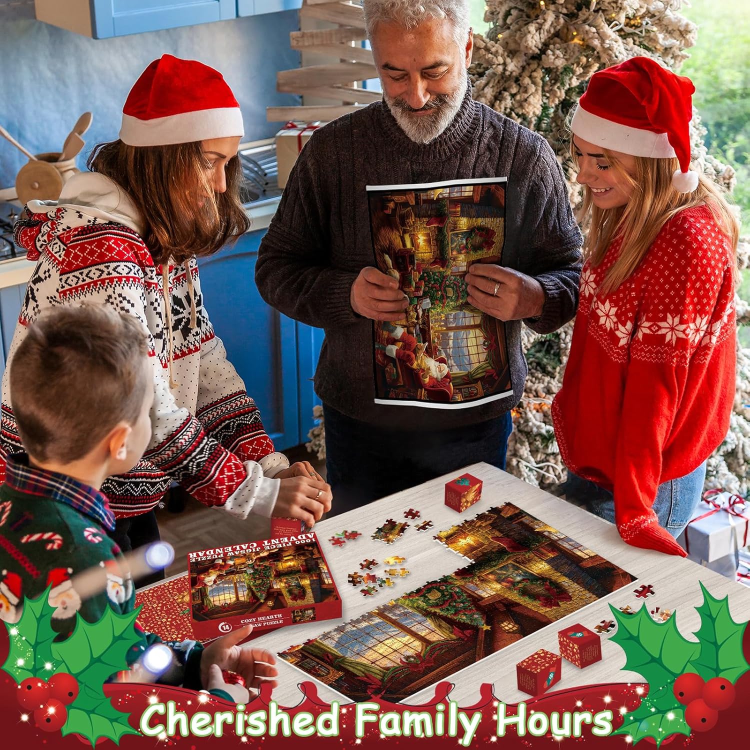 Accogliente Calendario Hearth Avvento puzzle puzzle 1000 pezzi