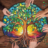 Buntglas Buntes Baum des Lebenssäge -Puzzles 1000 Stücke