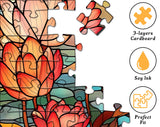 Buntglasblumen -Puzzle 1000 Stücke