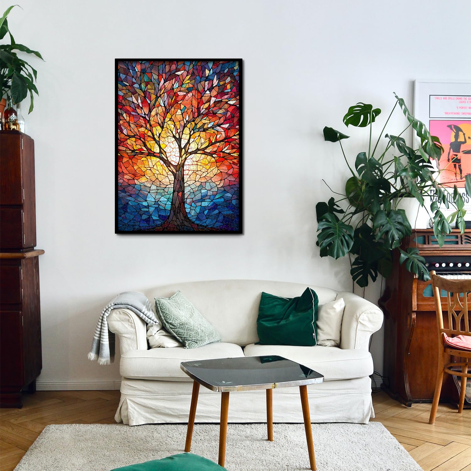 Buntglas Puzzle Baum des Lebenssäge Puzzle 1000 Stücke