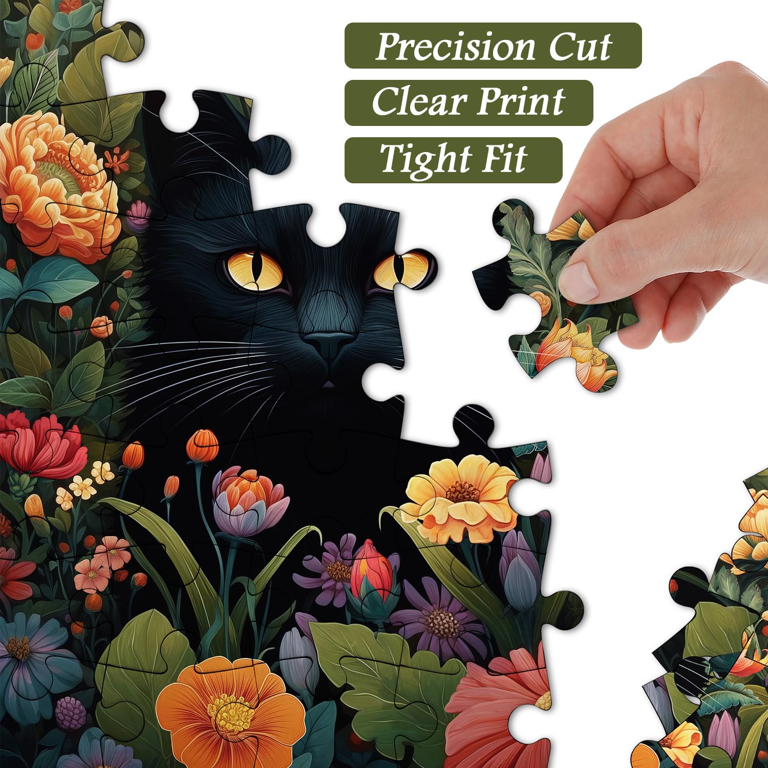 Puzzle puzzle gatto e fiori 1000 pezzi