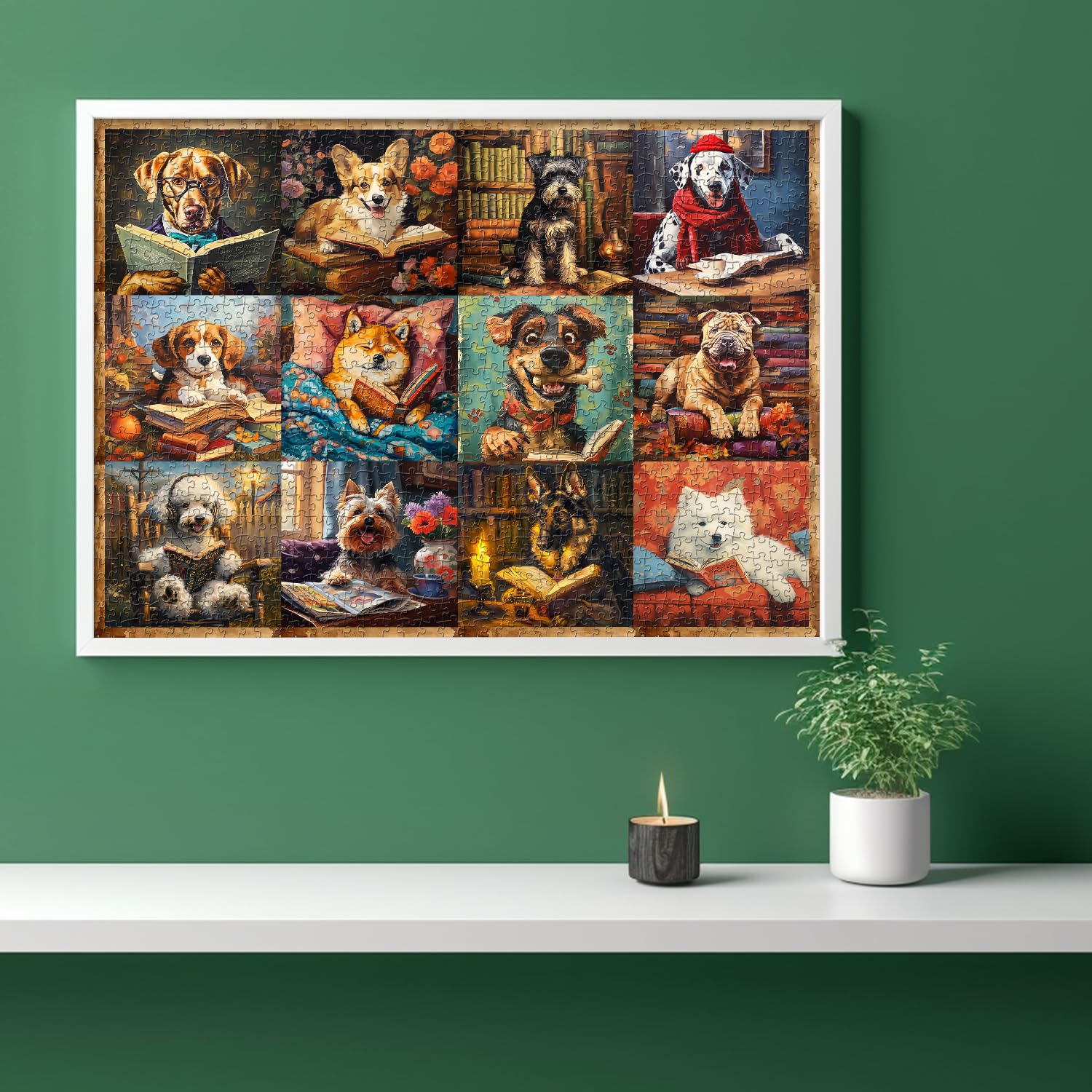 Bibliothek Welpenpuzzle 1000 Stücke