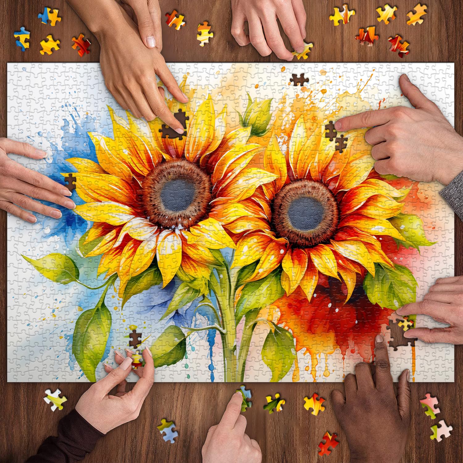 Blühende Sonnenblumen Puzzle 1000 Stücke