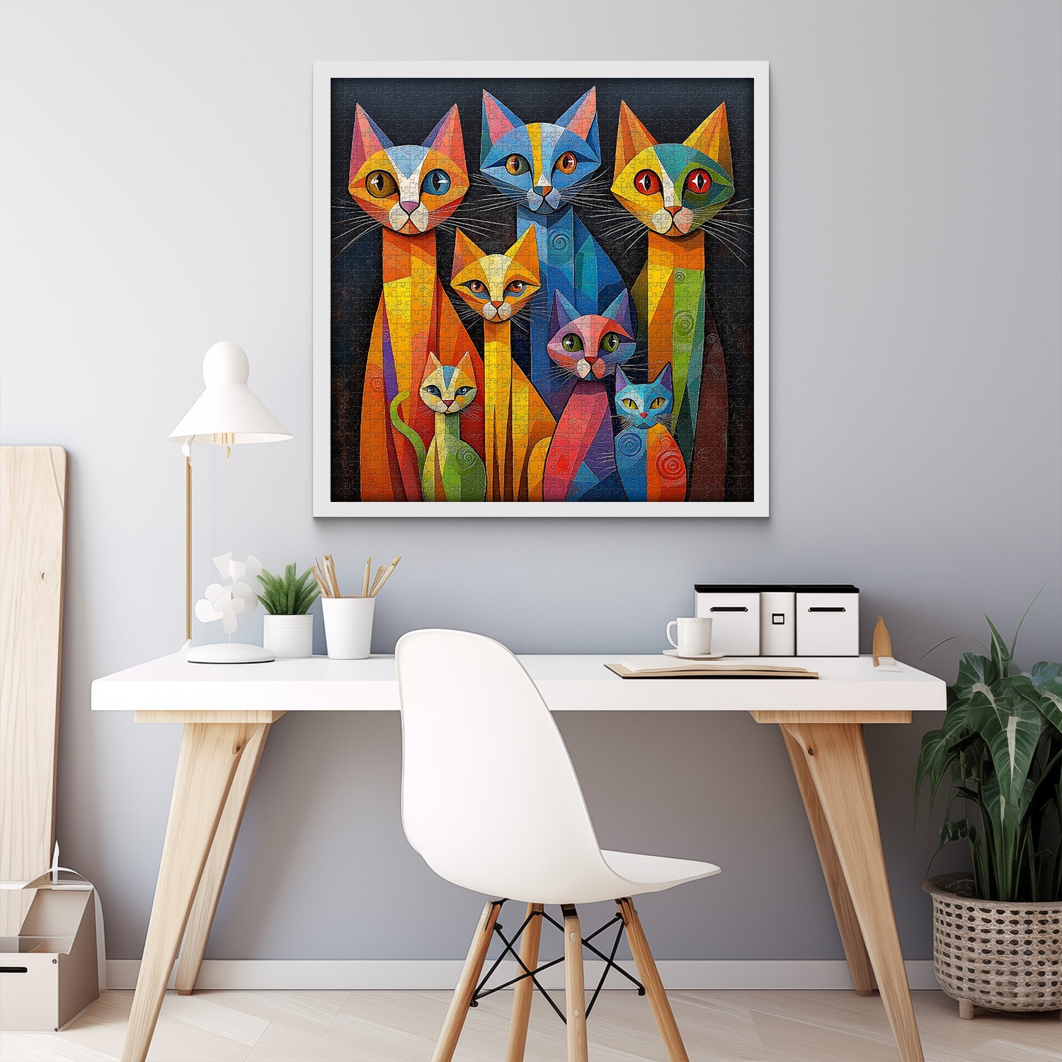 Geometric Art Cat Puzzle 1000 Pizzle 1000