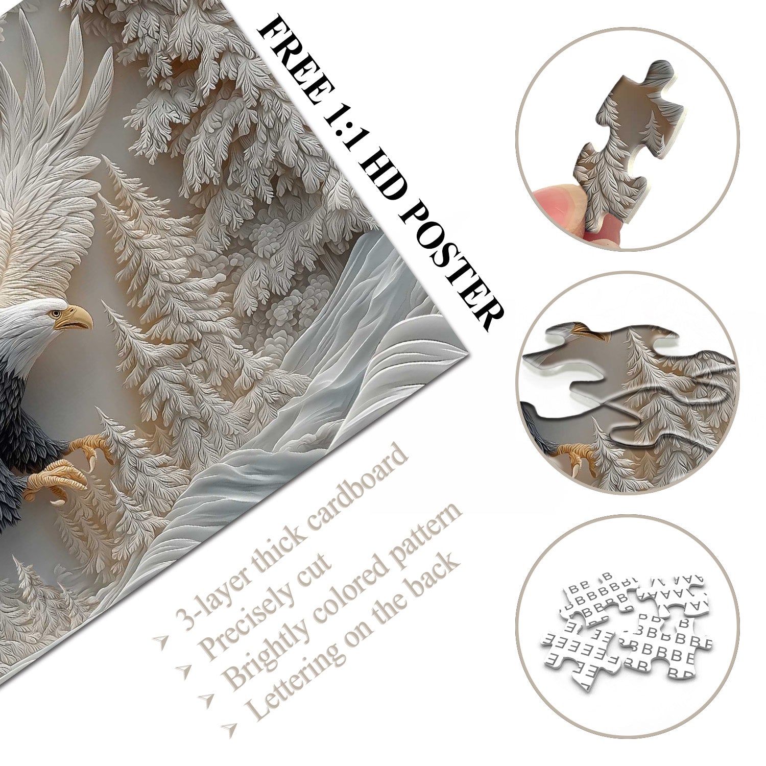 Le puzzle de puzzle sculpté de l'aigle 1000 pièces