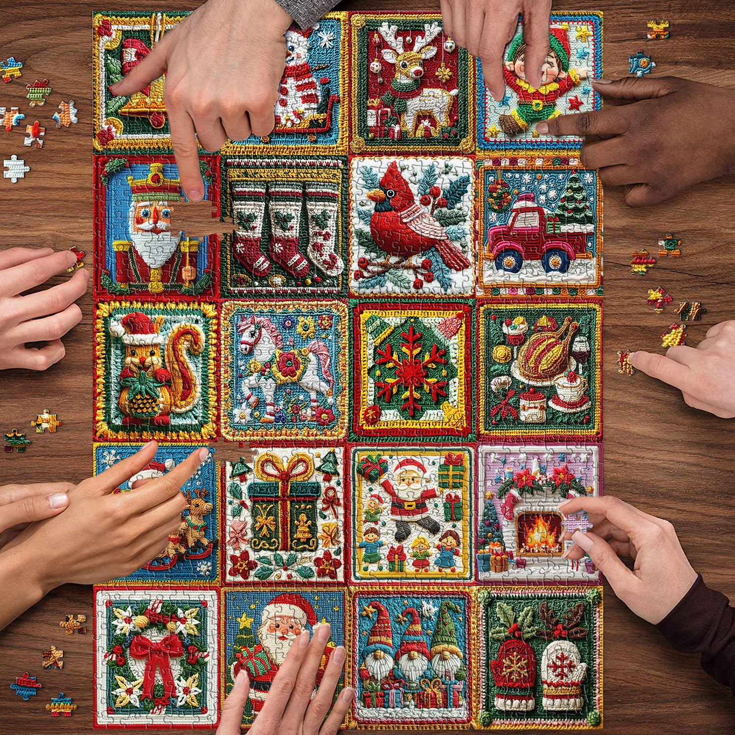 Christmas Fabric Collection Jigsaw Puzzle 1000 Piece