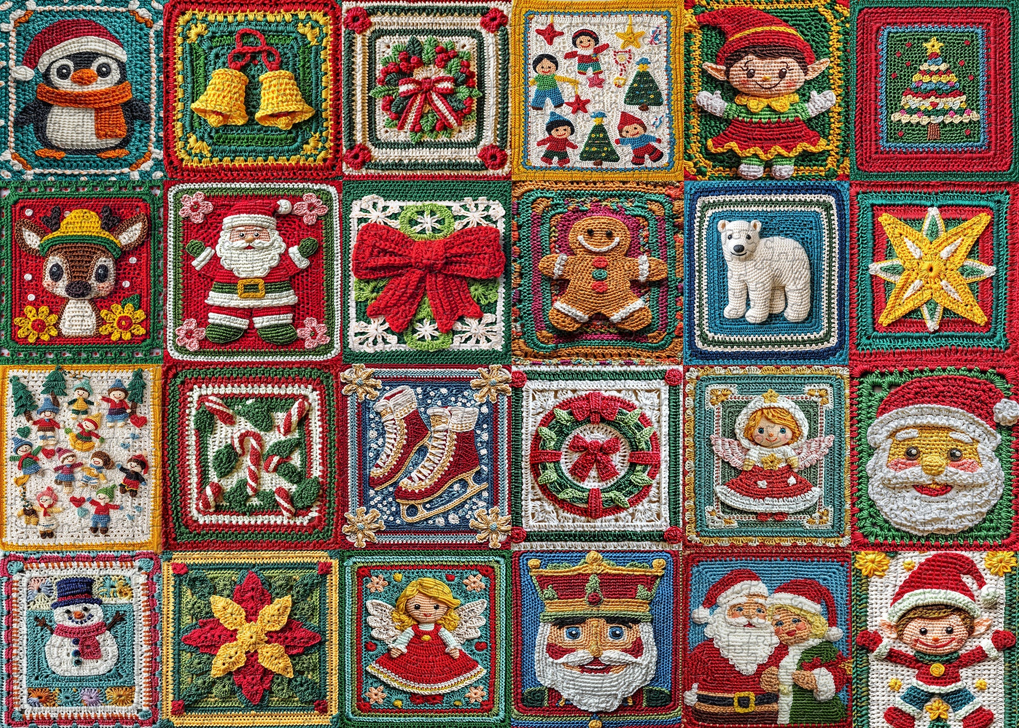 Weihnachtshäkelpuzzle 1000 Stücke