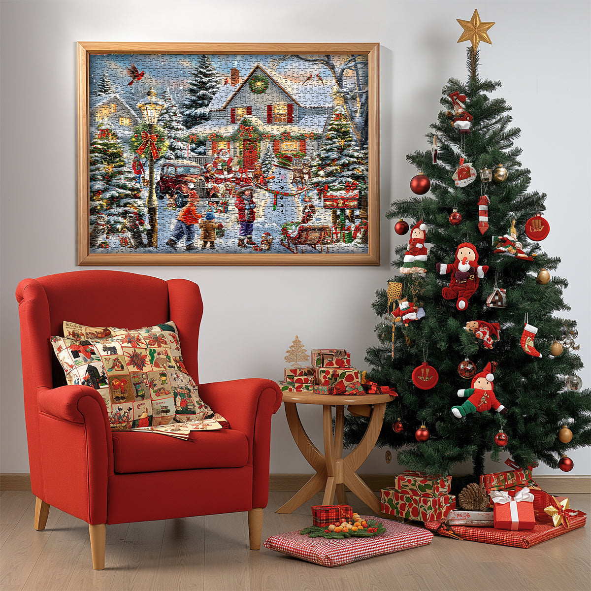 Calendario de adviento de la escena de nieve de Navidad Pizzle 1000 Pieces