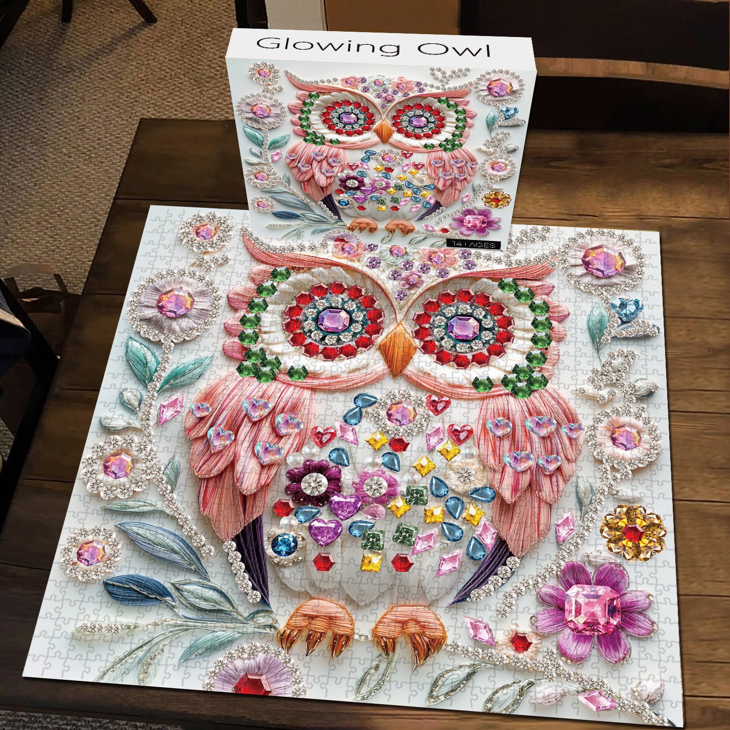 Glühende Eulenpuzzle 1000 Stücke