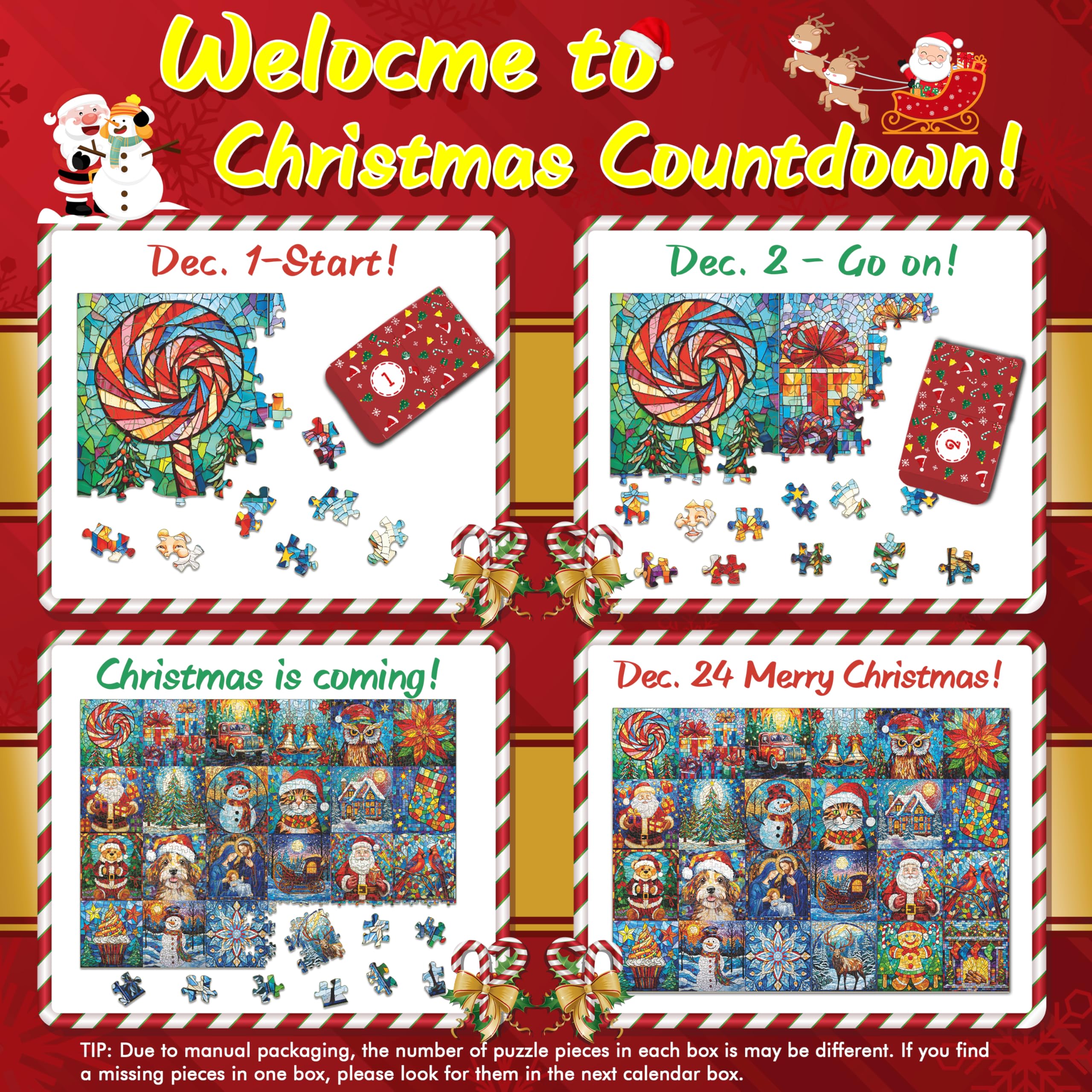 Weihnachtsschätze Advent Kalender Puzzle 1000 Stücke