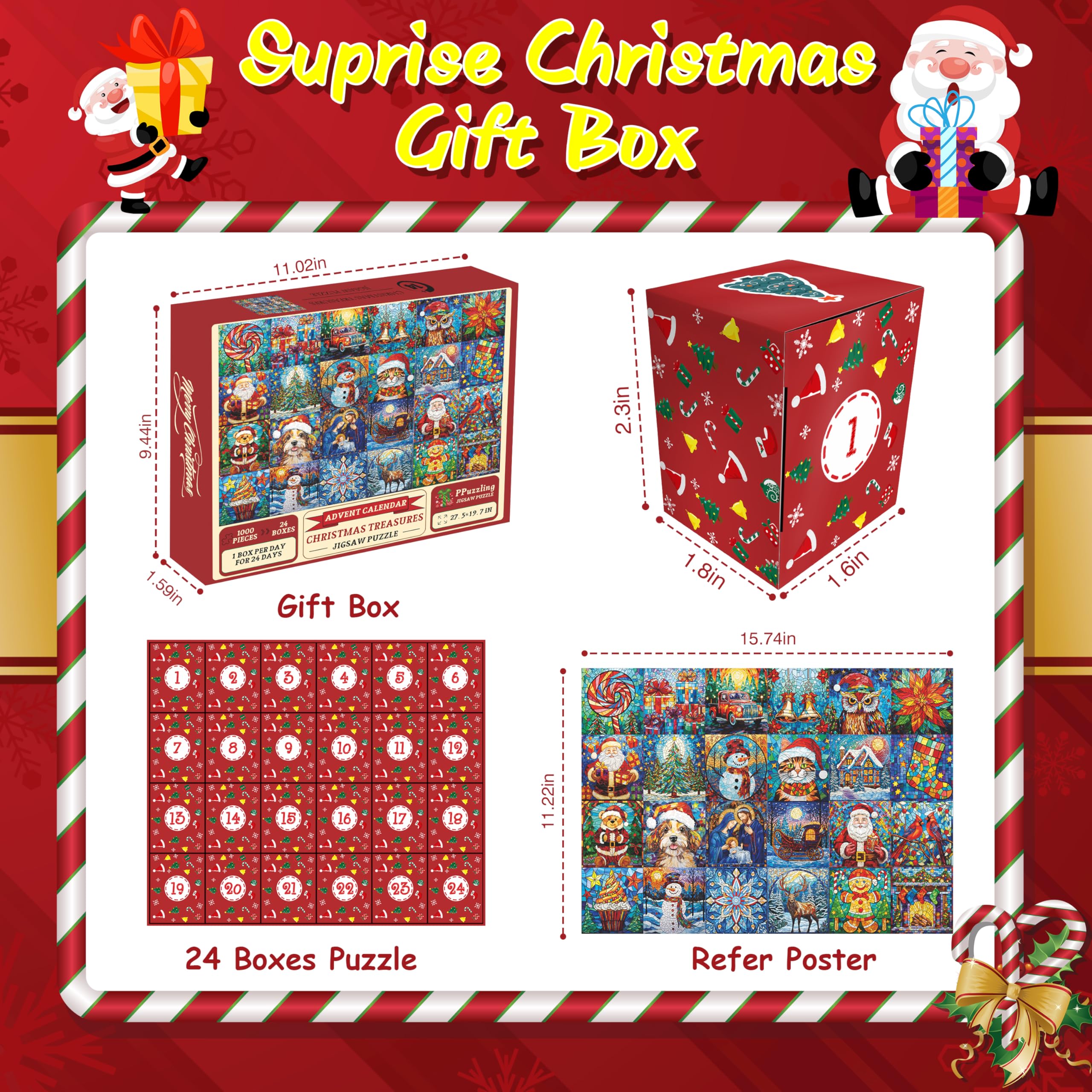 Weihnachtsschätze Advent Kalender Puzzle 1000 Stücke