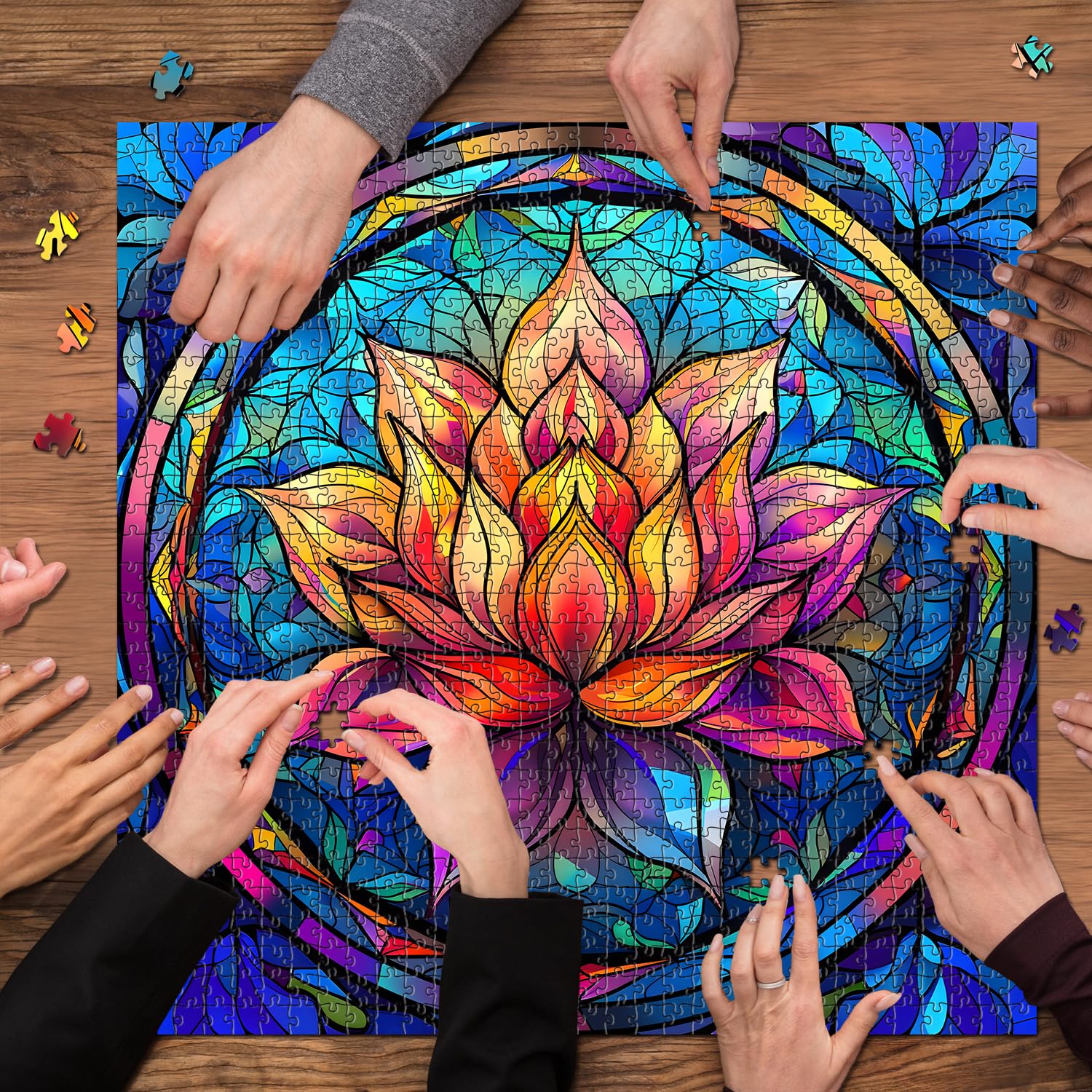 Buntglas -Lotus -Puzzle 1000 Stücke
