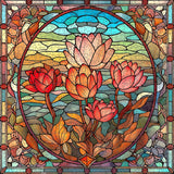 Buntglasblumen -Puzzle 1000 Stücke