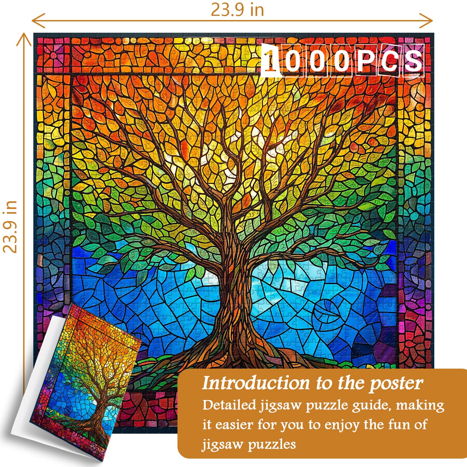 Pun puzzle 1000 pezzi di vetro della vita colorato 1000 pezzi