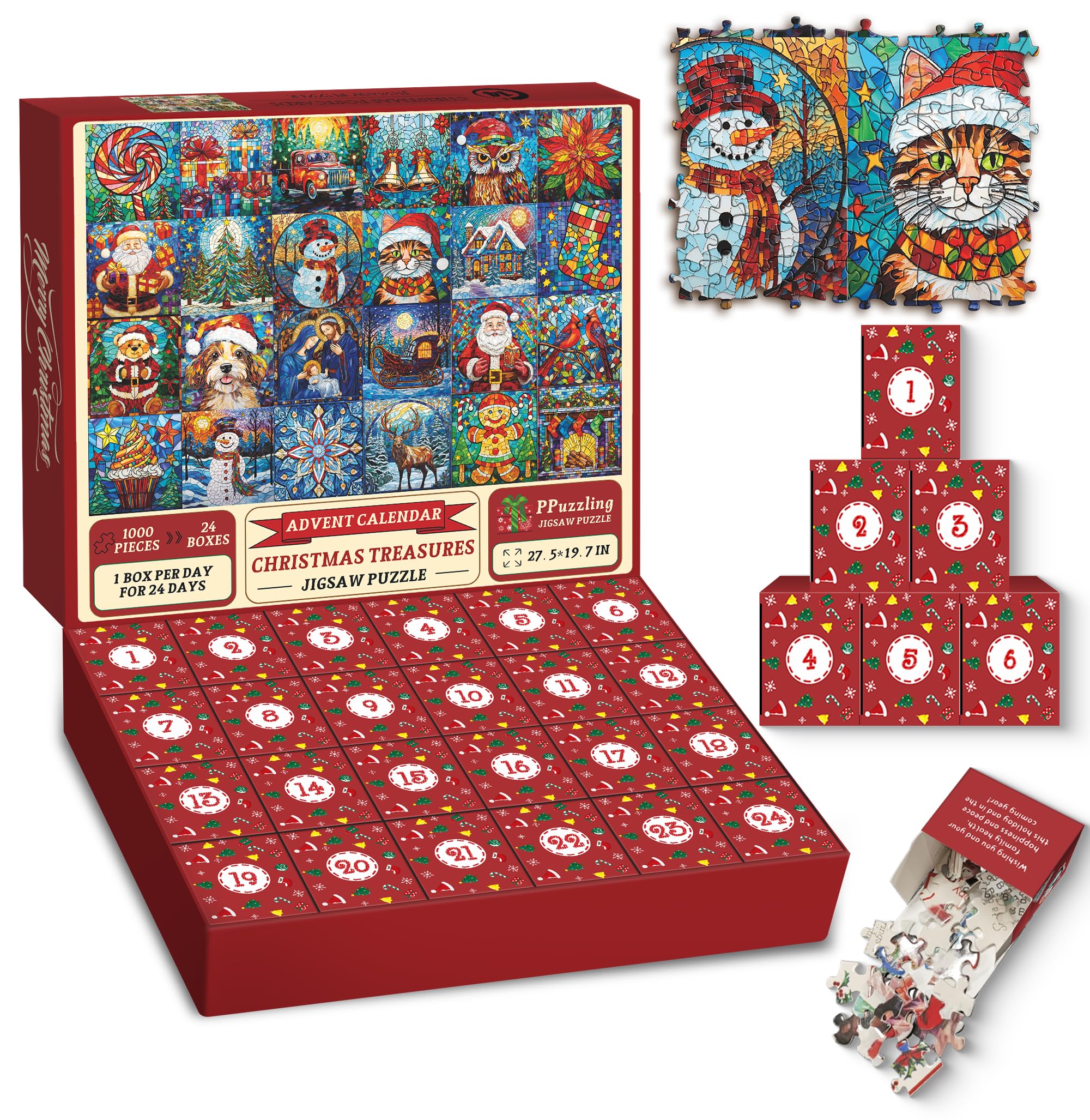 Weihnachtsschätze Advent Kalender Puzzle 1000 Stücke