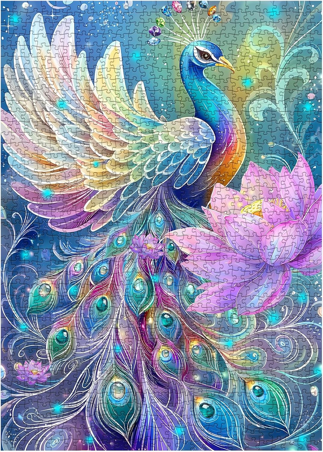 Leuchtende Pfau -Jigsaw -Puzzle 1000 Stücke