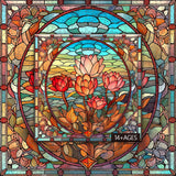 Buntglasblumen -Puzzle 1000 Stücke