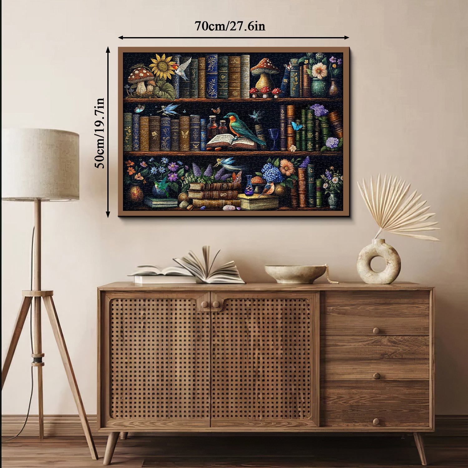 Pezzi di puzzle sugli scaffali della natura 1000 pezzi