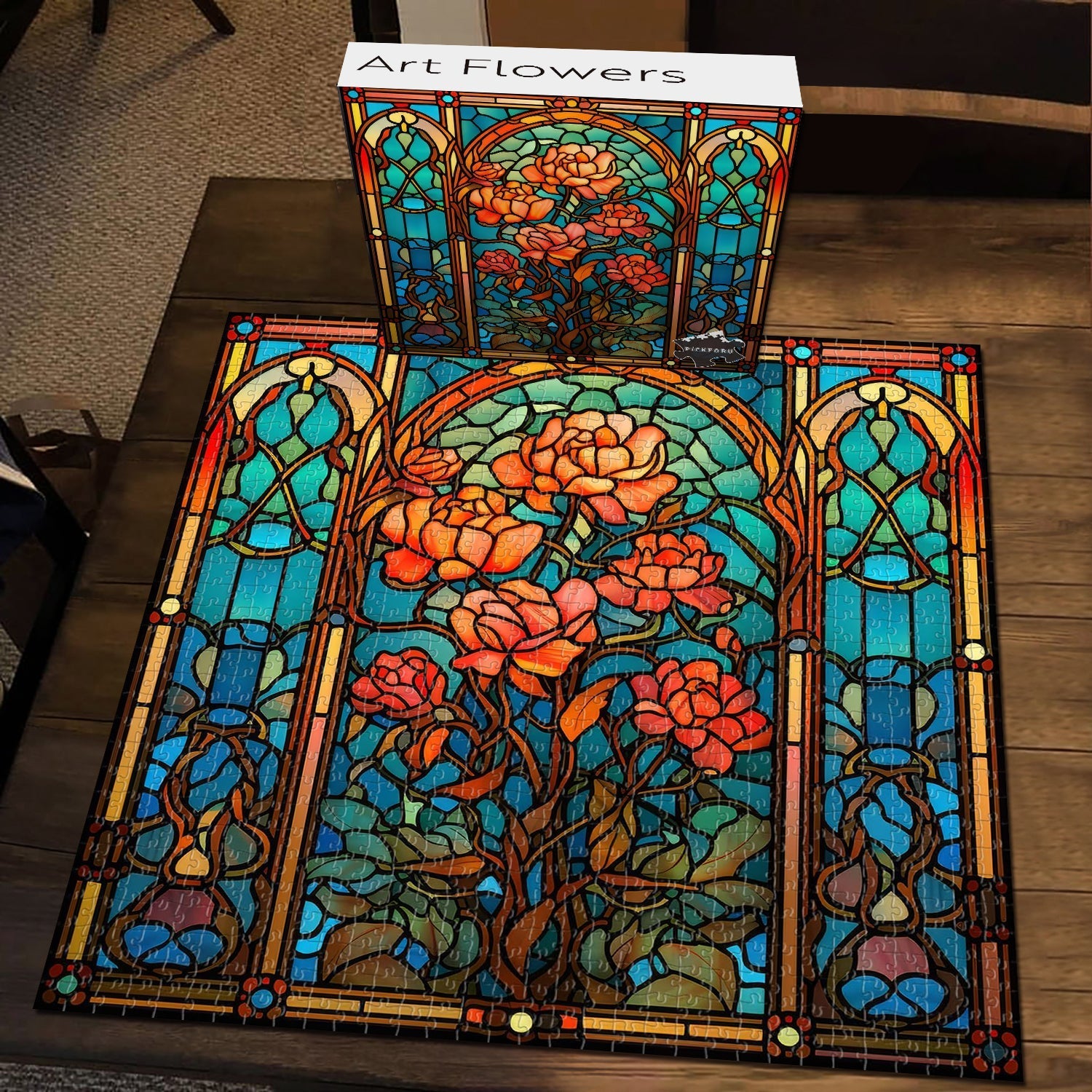 Flor de vidrio de vidrio Rompecabezas 1000 piezas