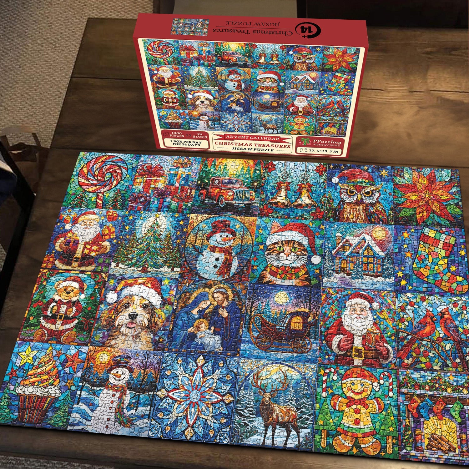 Weihnachtsschätze Advent Kalender Puzzle 1000 Stücke