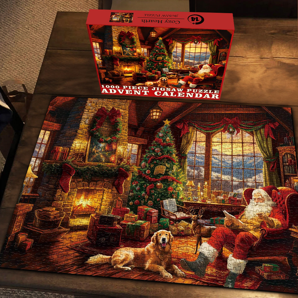 Accogliente Calendario Hearth Avvento puzzle puzzle 1000 pezzi