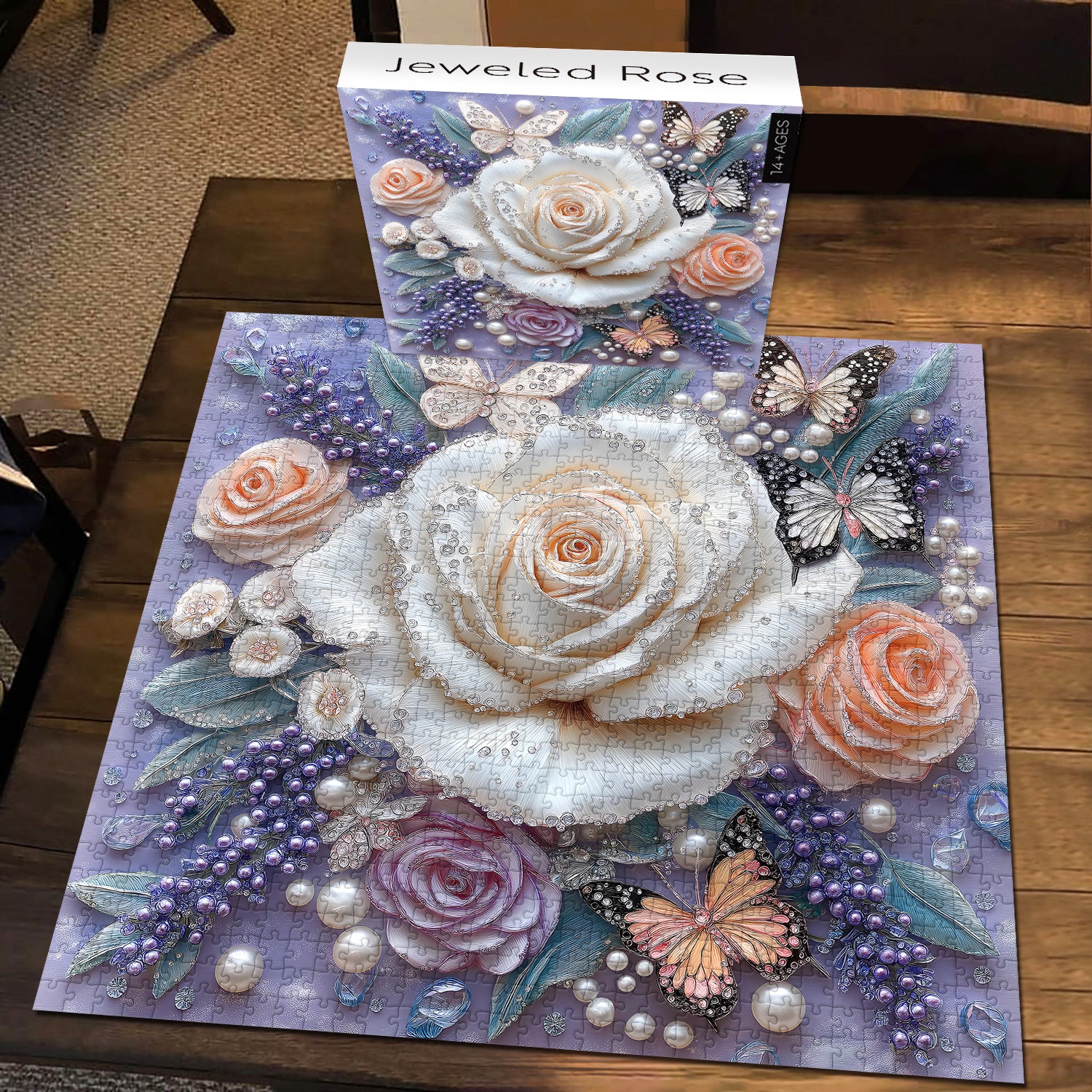 Puzzle rosa ingioiellate puzzle 1000 pezzi