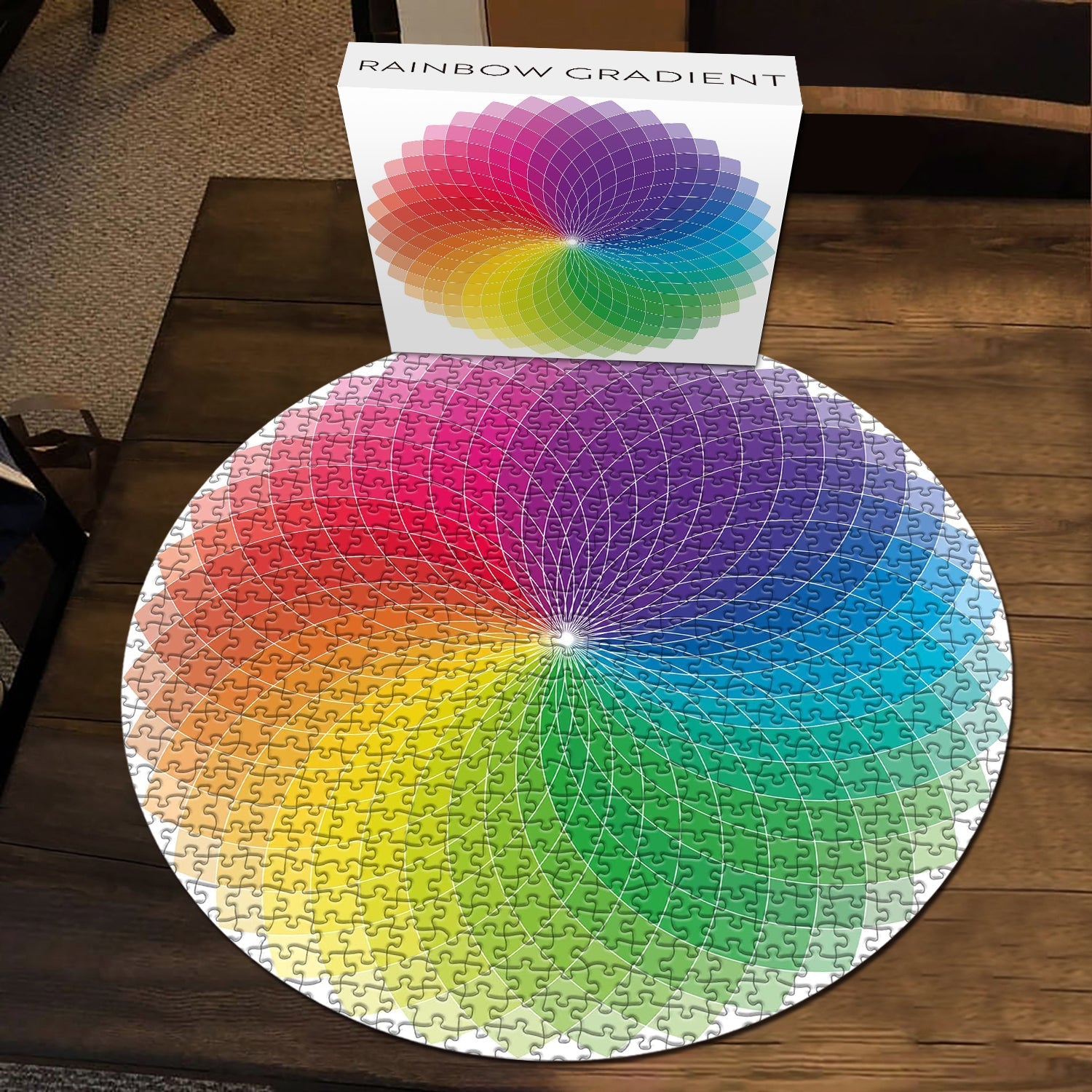 Rundfarbener Farbverlauf unmögliches Puzzle 1000 Stücke