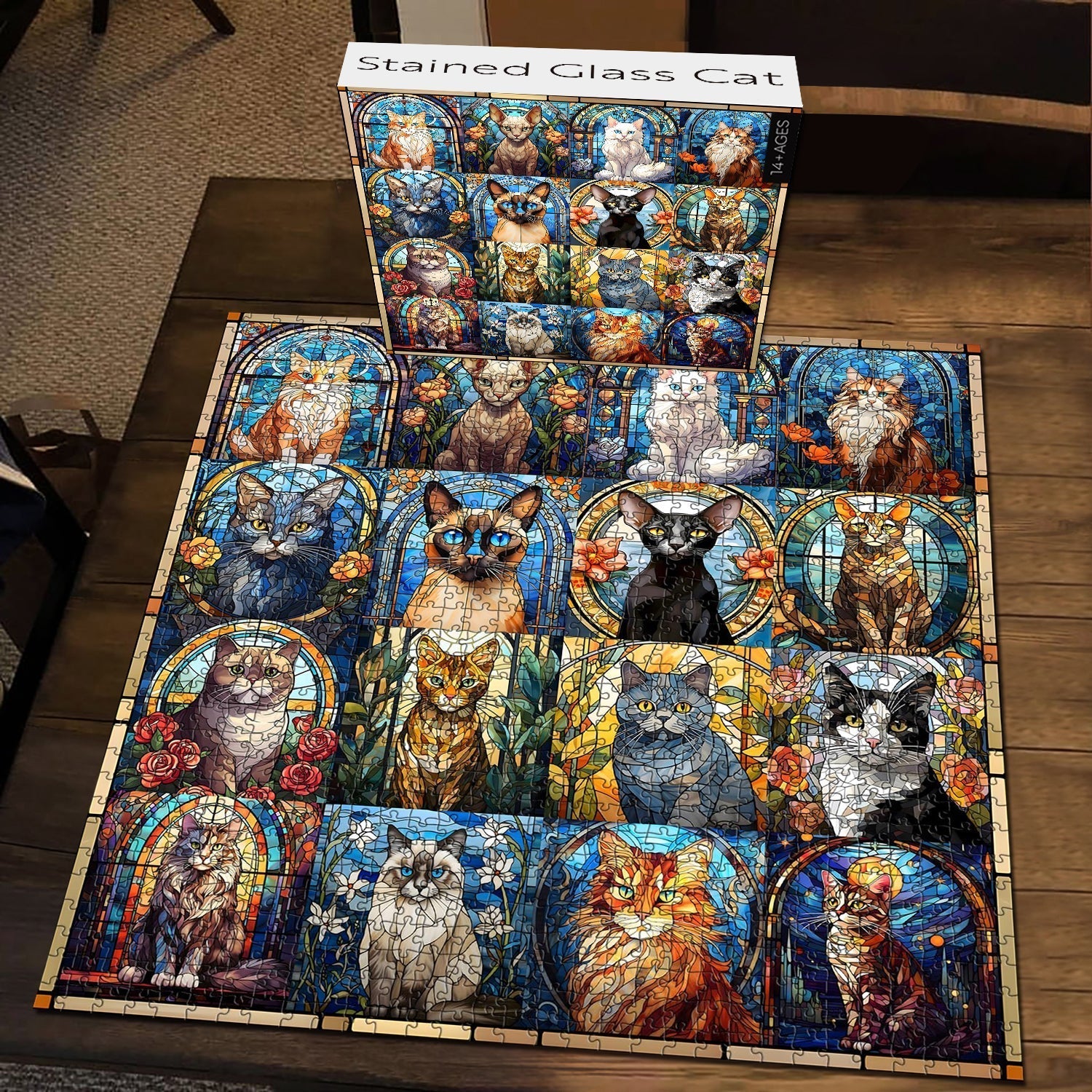 Buntglas Katzenpuzzle 1000 Stücke