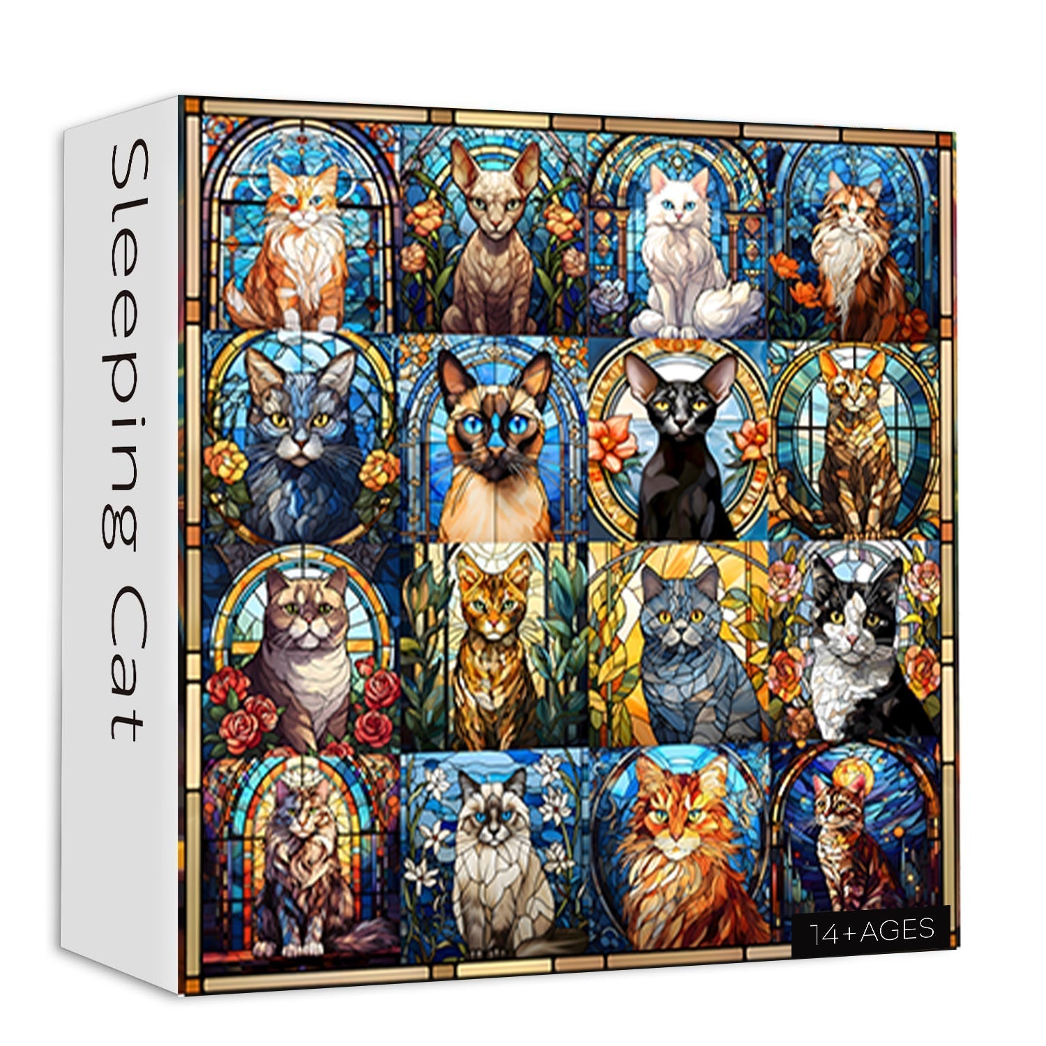 Buntglas Katzenpuzzle 1000 Stücke