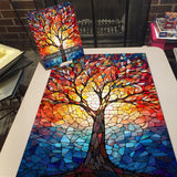 Buntglas Puzzle Baum des Lebenssäge Puzzle 1000 Stücke