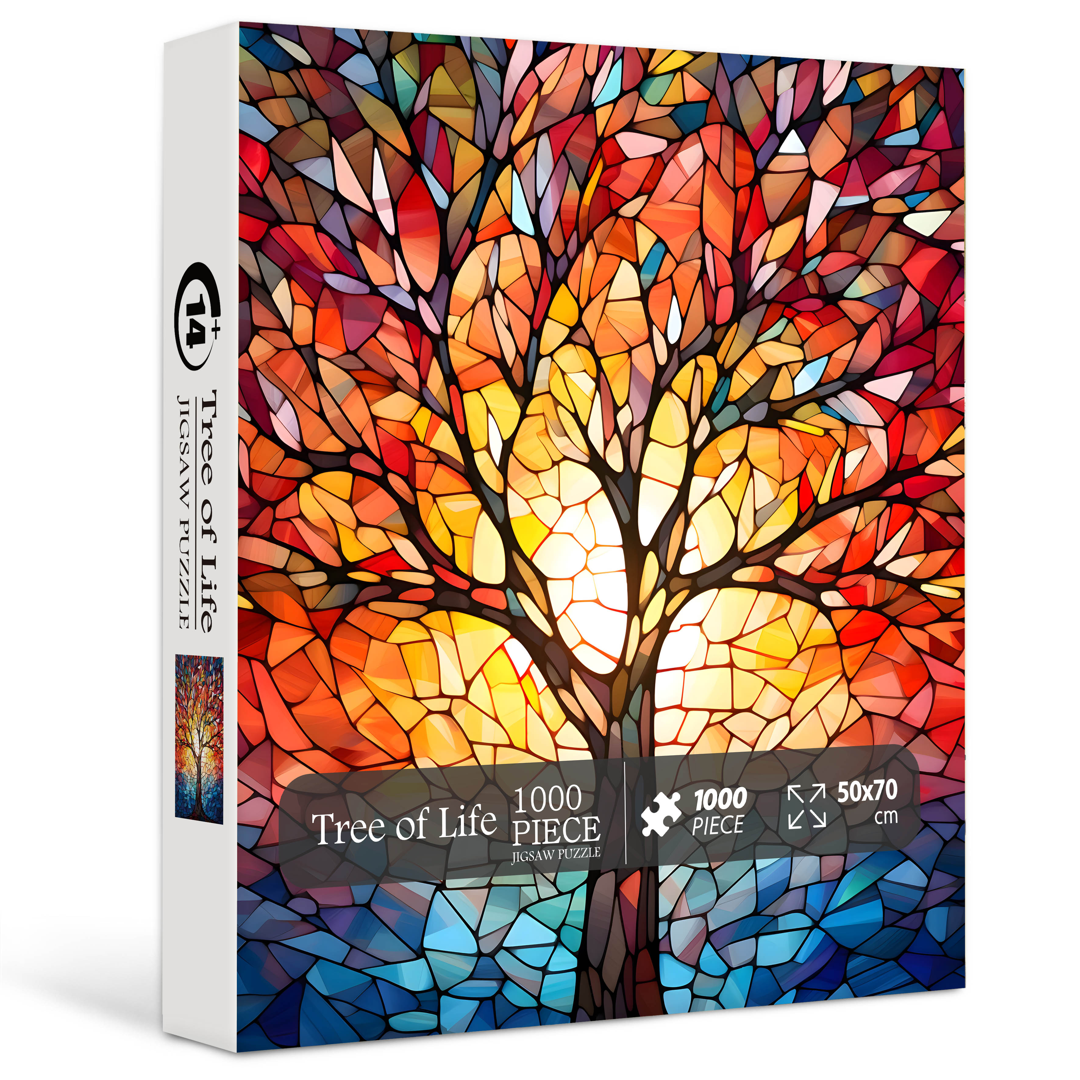 Buntglas Puzzle Baum des Lebenssäge Puzzle 1000 Stücke