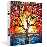 Buntglas Puzzle Baum des Lebenssäge Puzzle 1000 Stücke