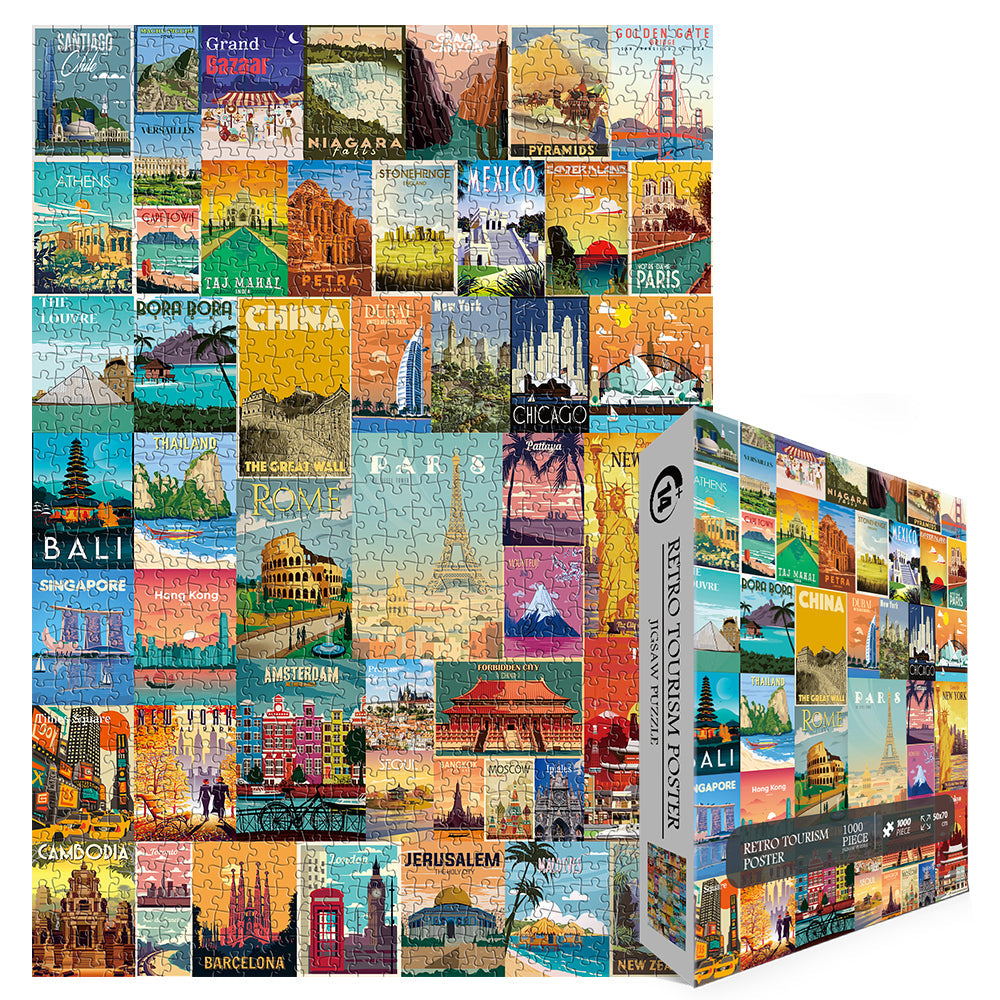 Vintage World Travel Poster Puzzle 1000 Teile