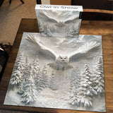 Puzzle Hibou dans la neige 1000 pièces