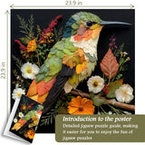 Puzzle en bois Feuille & Colibri 1000 pièces