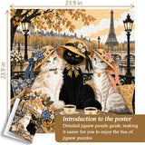 Paris Katzen Tee Zeit Puzzle 1000 Stück