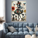 Puzzle fantaisiste Dame et chats 1000 pièces